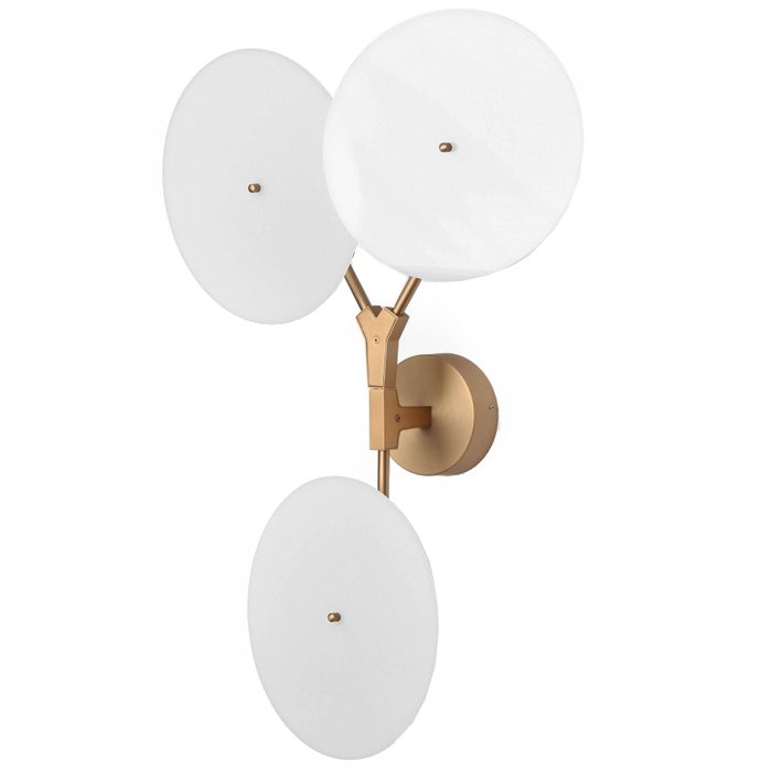 Бра White Disc Wall Lamp 3 лампы Золотой Бра White Disc Wall Lamp 3 лампы Золотой в Орле | Loft Concept