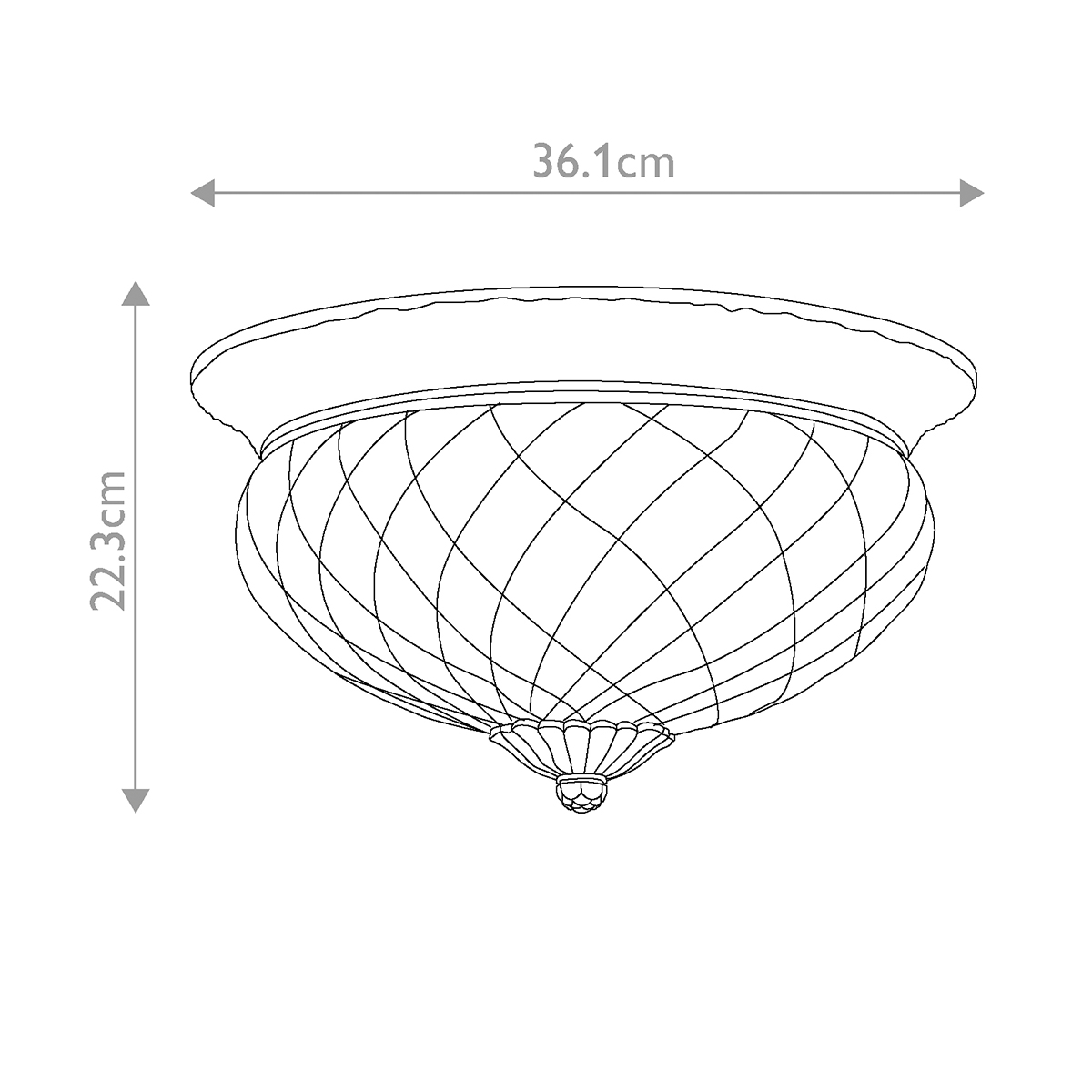 Потолочный светильник цвета латунь с прозрачным рифленым плафоном в форме чаши Hinkley в Орле