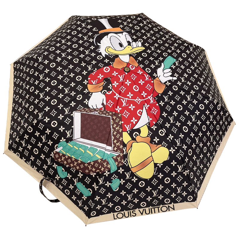 Зонт раскладной LOUIS VUITTON дизайн 003 Черный цвет Черный Мульти в Орле | Loft Concept 
