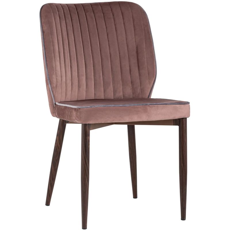 Стул Lawrence Chair Розовый велюр Серый кант Розовый пастельный Светло-серый Коричневый Стул Lawrence Chair Розовый велюр Серый кант Розовый пастельный Светло-серый Коричневый в Орле | Loft Concept