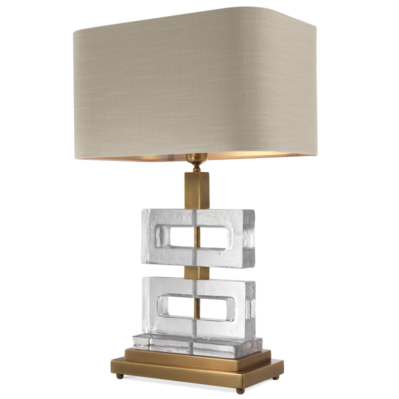 Настольная лампа Eichholtz Table Lamp Umbria Brass Прозрачный Винтажная латунь Бежево-серый Настольная лампа Eichholtz Table Lamp Umbria Brass Прозрачный Винтажная латунь Бежево-серый в Орле | Loft Concept