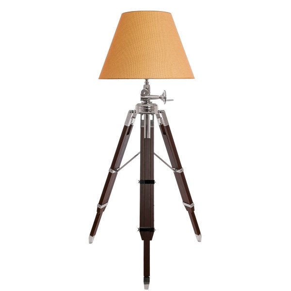 Напольная лампа Tripod Floor Lamp Бежево-серый Коричневый Напольная лампа Tripod Floor Lamp Бежево-серый Коричневый в Орле | Loft Concept