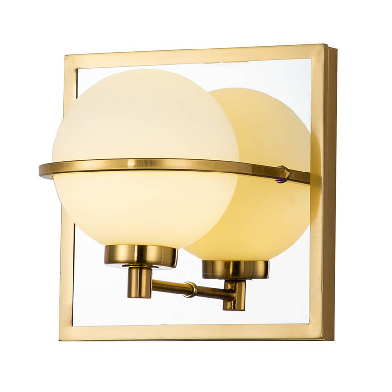 Бра Ball Reflection Wall Lamp Латунь Белый Бра Ball Reflection Wall Lamp Латунь Белый в Орле | Loft Concept