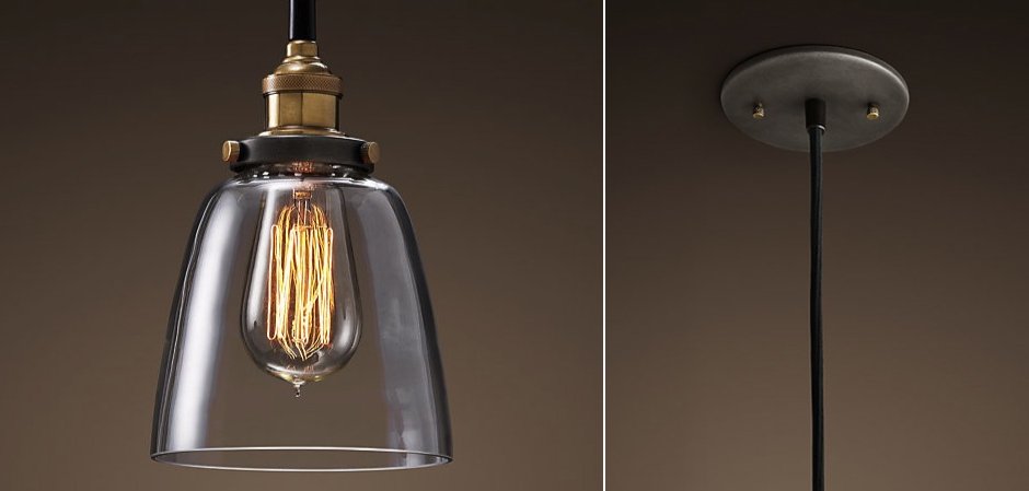 Подвесной светильник Loft Clear Glass Cloche Подвесной светильник Loft Clear Glass Cloche - Loft-Concept в Орле