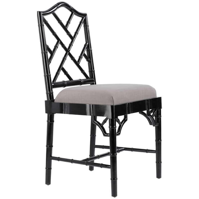 Black Chippendale Chair Черный Бежево-серый Black Chippendale Chair Черный Бежево-серый в Орле | Loft Concept
