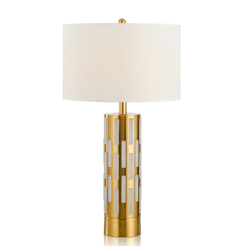 Настольная лампа Art Deco Brass Reading Table Lamp Золотой Белый Настольная лампа Art Deco Brass Reading Table Lamp Золотой Белый в Орле | Loft Concept