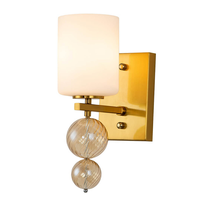 Бра Blown Glass Balloons Wall Lamp Латунь Белый Янтарный Бра Blown Glass Balloons Wall Lamp Латунь Белый Янтарный в Орле | Loft Concept
