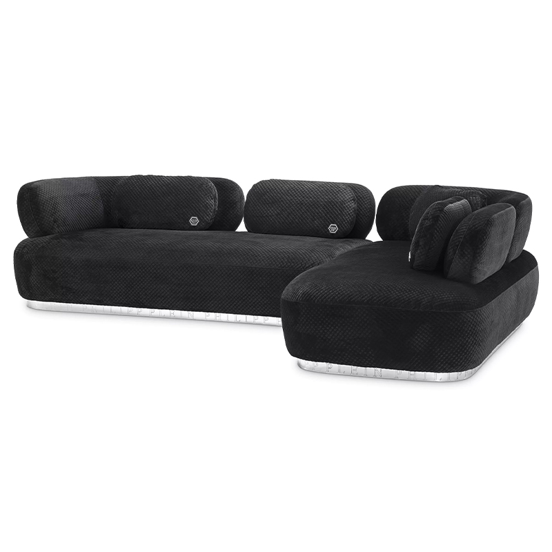 Диван Philipp Plein Sofa Signature Lounge Чёрный Черный Золотой Диван Philipp Plein Sofa Signature Lounge Чёрный Черный Золотой в Орле | Loft Concept
