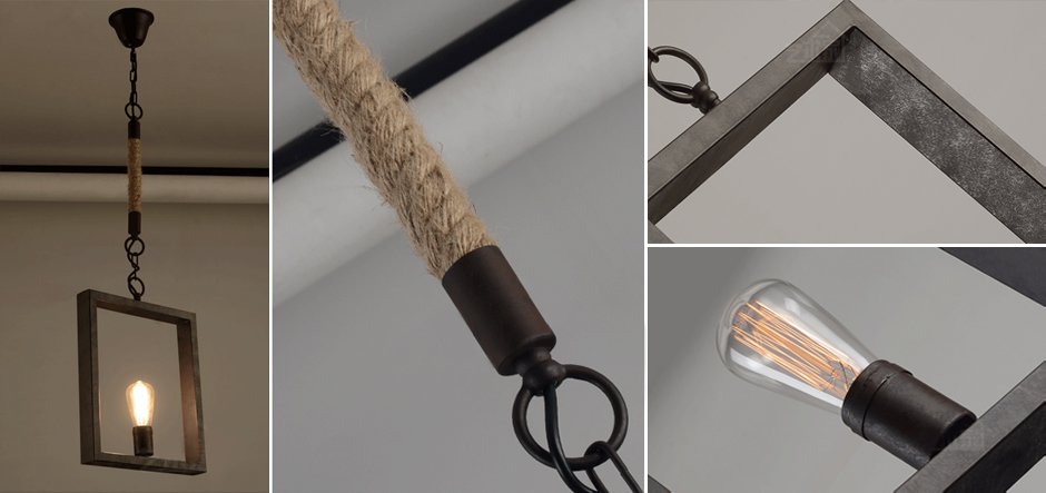 Подвесной светильник Quadrate Loft Rope Light Подвесной светильник Quadrate Loft Rope Light - Loft-Concept в Орле
