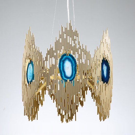 Люстра Calypso Chandelier 6 Золотой Графит Морская синь Люстра Calypso Chandelier 6 Золотой Графит Морская синь в Орле | Loft Concept