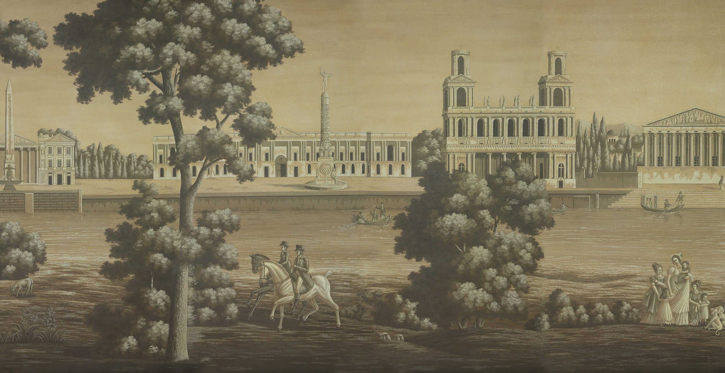 Обои ручная роспись Monuments of Paris Eau Forte on antique scenic Xuan paper Обои ручная роспись Monuments of Paris Eau Forte on antique scenic Xuan paper - постер Loft-Concept в Орле