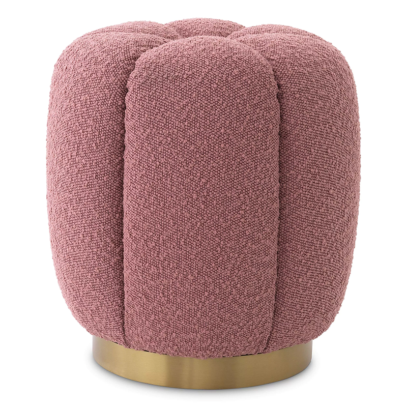 Пуф Eichholtz Stool Orchanic Boucle Rose Дымчатая Роза Латунь в Орле | Loft Concept 
