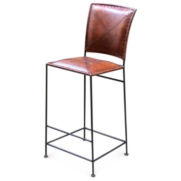 Барный стул Loft Bar stool leather brown Коричневый винтаж Черный Барный стул Loft Bar stool leather brown Коричневый винтаж Черный в Орле | Loft Concept