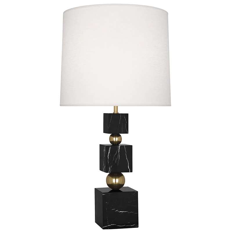 Настольная лампа Totem Table Lamp Black Marble Глянцевое золото Черный Мрамор Nero Белый в Орле | Loft Concept 