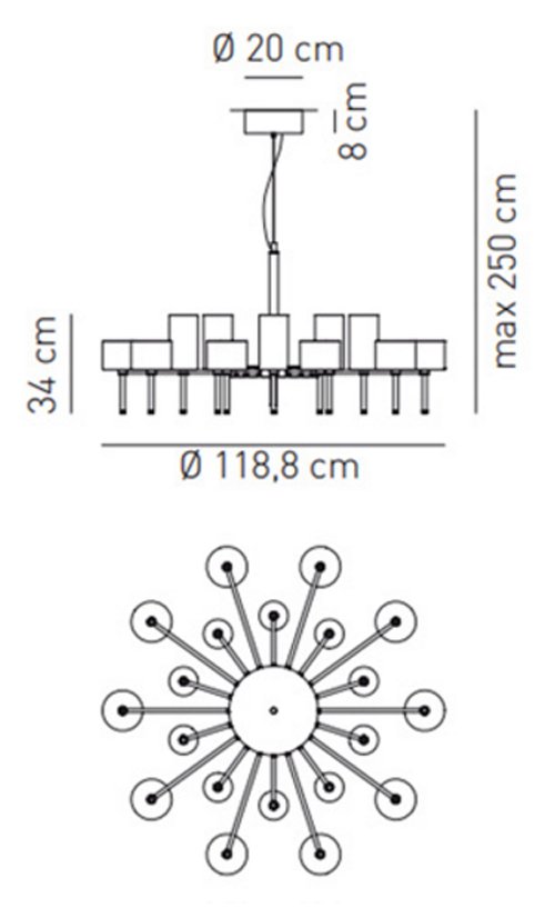 Люстра AXO Light Spillray lamps 20 Люстра AXO Light Spillray lamps 20 в Орле