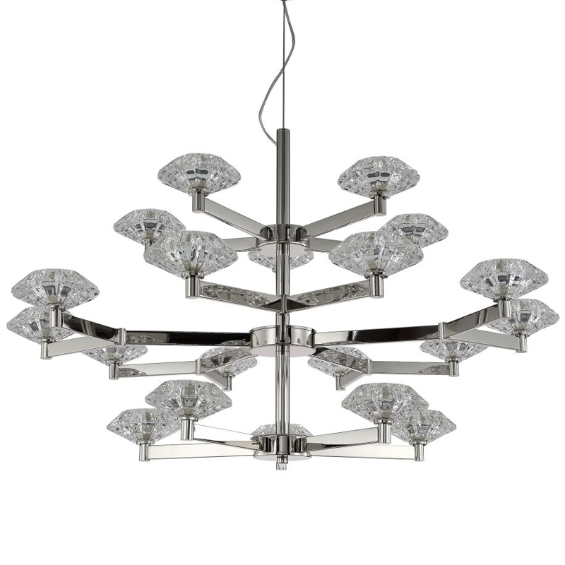 Люстра Yerker Chandelier Nickel 20 Никель Прозрачный Люстра Yerker Chandelier Nickel 20 Никель Прозрачный в Орле | Loft Concept