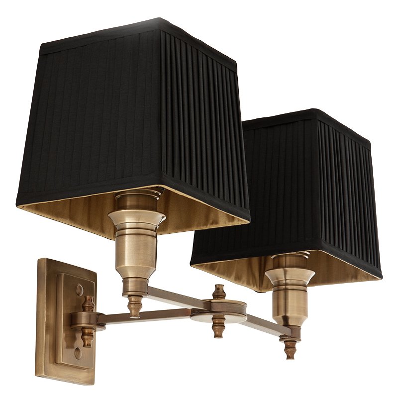Бра Wall Lamp Lexington Double Brass+Black Латунь Античная полированная Черный Бра Wall Lamp Lexington Double Brass+Black Латунь Античная полированная Черный в Орле | Loft Concept