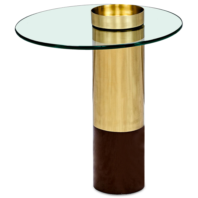 Приставной стол Desi Side Table Прозрачный Латунь Коричневый Приставной стол Desi Side Table Прозрачный Латунь Коричневый в Орле | Loft Concept