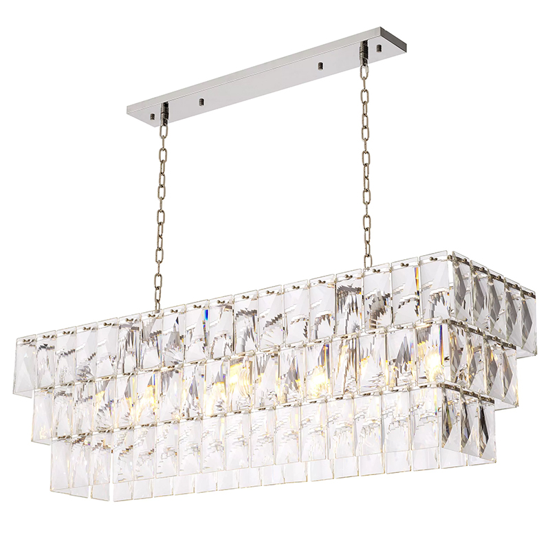 Люстра Eichholtz Chandelier Amazone Rectangular Silver Серебряный Прозрачное Стекло Люстра Eichholtz Chandelier Amazone Rectangular Silver Серебряный Прозрачное Стекло в Орле | Loft Concept