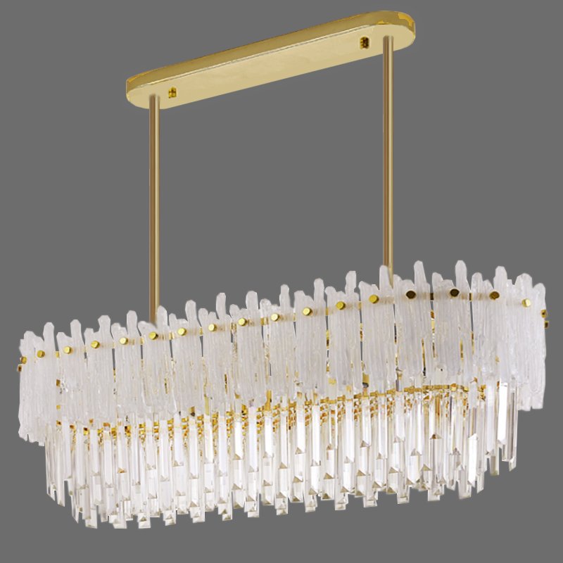 Люстра Murano Glass ICE Chandelier Rectangle Золотой Белый Прозрачное Стекло Люстра Murano Glass ICE Chandelier Rectangle Золотой Белый Прозрачное Стекло в Орле | Loft Concept