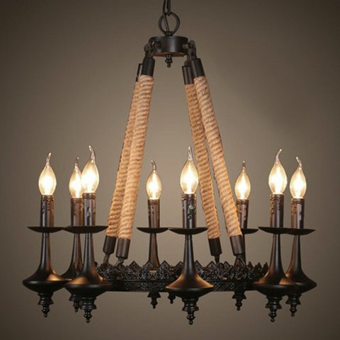 Люстра 8-Light Rustic Chandelier Черный Люстра 8-Light Rustic Chandelier Черный в Орле | Loft Concept