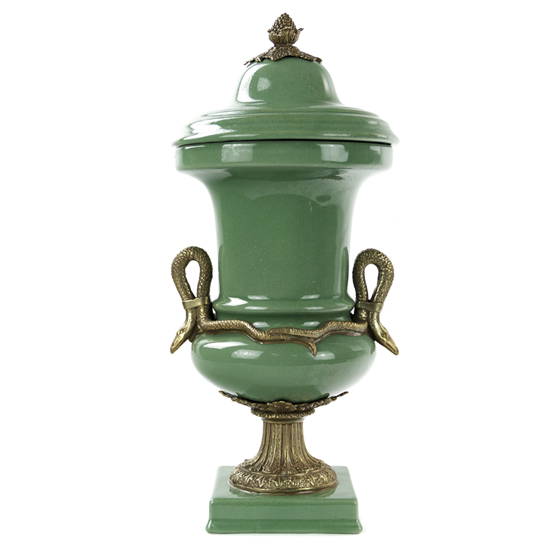 Ваза Selenia Green Vase Bronze Serpents Зеленый смок Бронза Ваза Selenia Green Vase Bronze Serpents Зеленый смок Бронза в Орле | Loft Concept