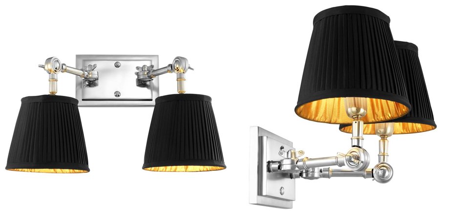 Бра Wall Lamp Wentworth Double Nickel+Black Бра Wall Lamp Wentworth Double Nickel+Black - Loft-Concept в Орле