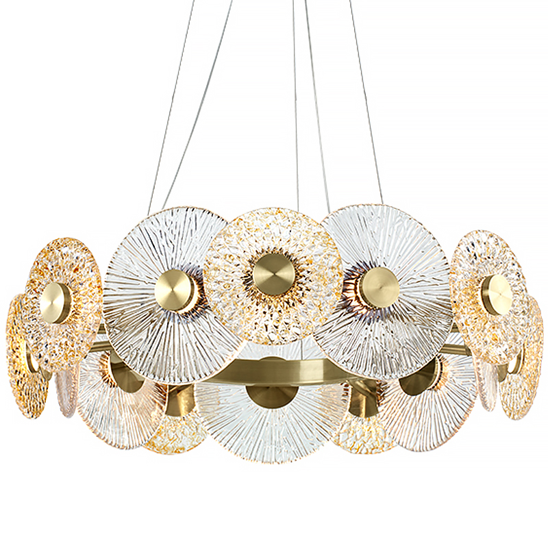 Люстра Clear and Amber Discs Chandelier Латунь Прозрачный Янтарь (Amber) Люстра Clear and Amber Discs Chandelier Латунь Прозрачный Янтарь (Amber) в Орле | Loft Concept