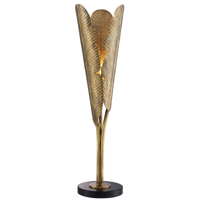 Настольная лампа Eichholtz Table Lamp Plantain Винтажная латунь Черный Настольная лампа Eichholtz Table Lamp Plantain Винтажная латунь Черный в Орле | Loft Concept