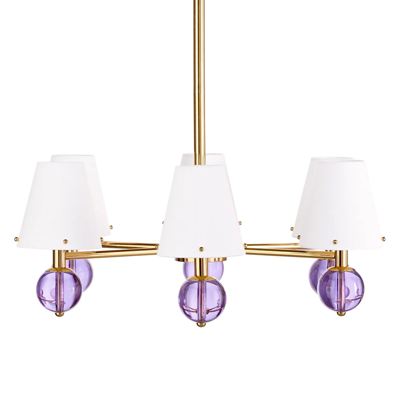 Люстра Jonathan BELVEDERE SIX-LIGHT CHANDELIER Сиреневый Золотой Белый в Орле | Loft Concept 