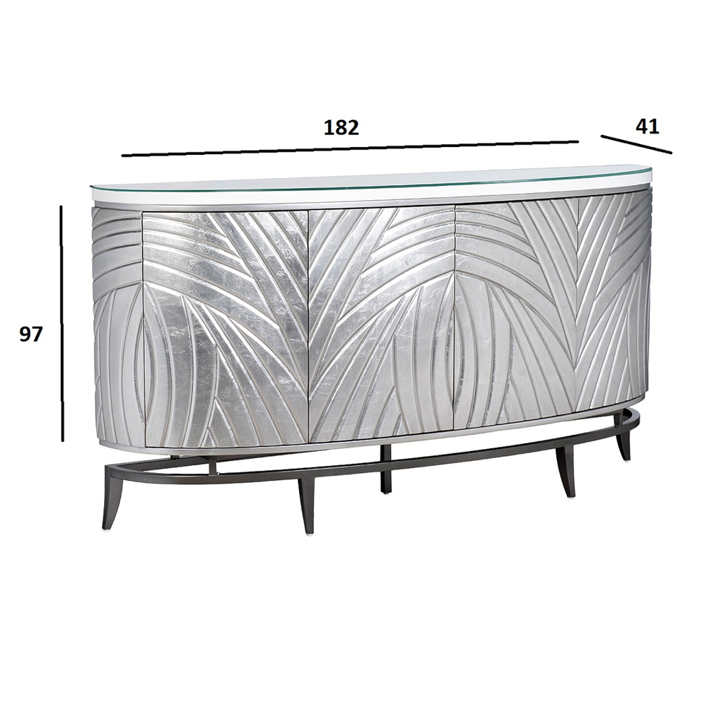 Комод фактурный серебристый с дверцами Silver Chest of Drawers Комод фактурный серебристый с дверцами Silver Chest of Drawers в Орле