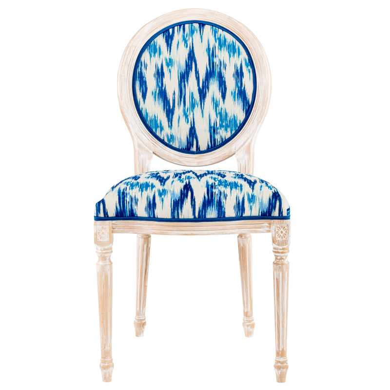 Стул с синим узором Ikat Pattern Белый Голубой Синий Стул с синим узором Ikat Pattern Белый Голубой Синий в Орле | Loft Concept