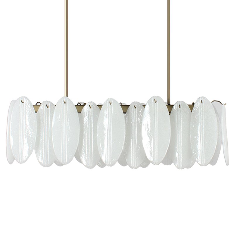 Люстра Angel Style Italian Murano Glass Rectangle Латунь Белый Люстра Angel Style Italian Murano Glass Rectangle Латунь Белый в Орле | Loft Concept