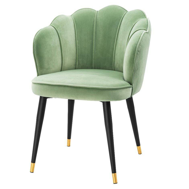 Стул Eichholtz Dining Chair Bristol pistache green Зеленый шалфей Черный Латунь Стул Eichholtz Dining Chair Bristol pistache green Зеленый шалфей Черный Латунь в Орле | Loft Concept