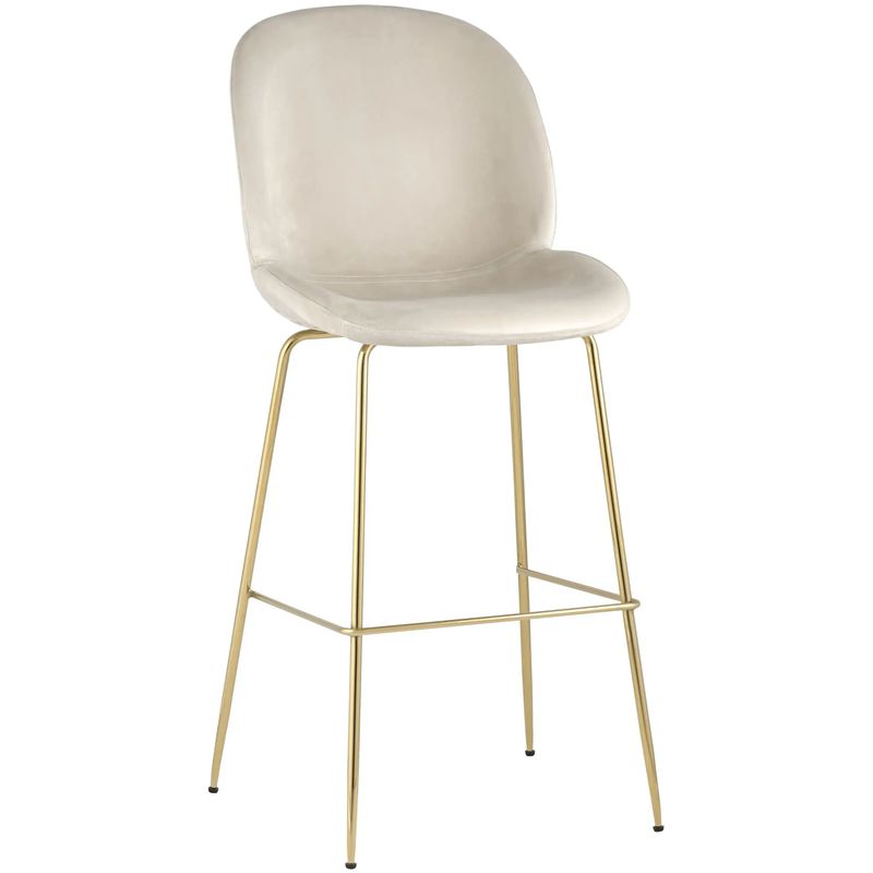 Барный Стул Молочный Велюр Vendramin Chair Молочный Золотой в Орле | Loft Concept 