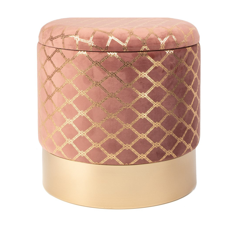 Пуф PUF Upholstery Gold Mesh розовый Розовый (Rose) Золотой Пуф PUF Upholstery Gold Mesh розовый Розовый (Rose) Золотой в Орле | Loft Concept