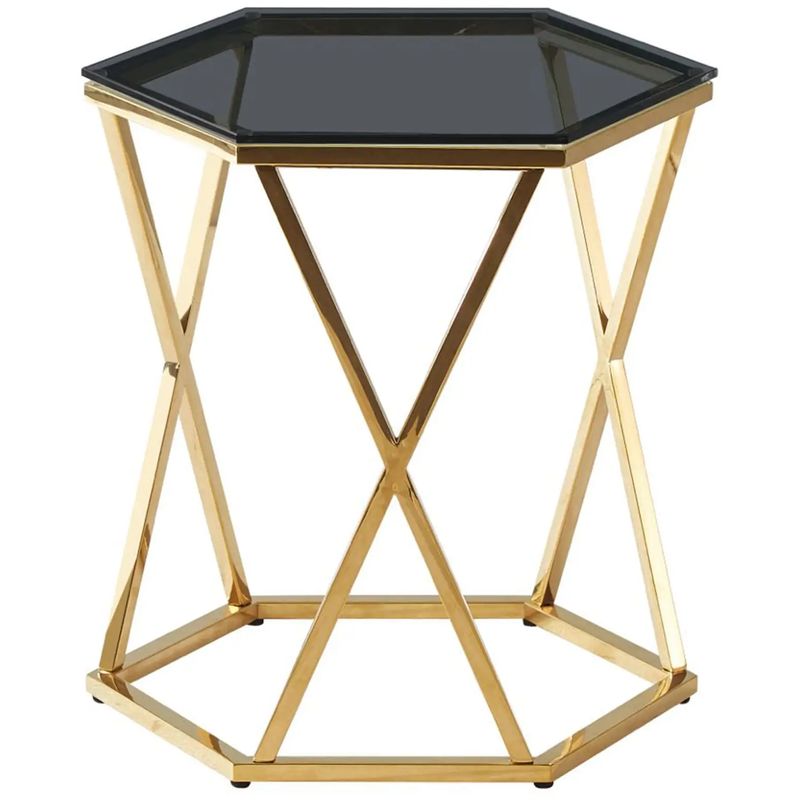 Столик кофейный Ormando Collection Gold №2 Глянцевое золото Стекло Смок Столик кофейный Ormando Collection Gold №2 Глянцевое золото Стекло Смок в Орле | Loft Concept