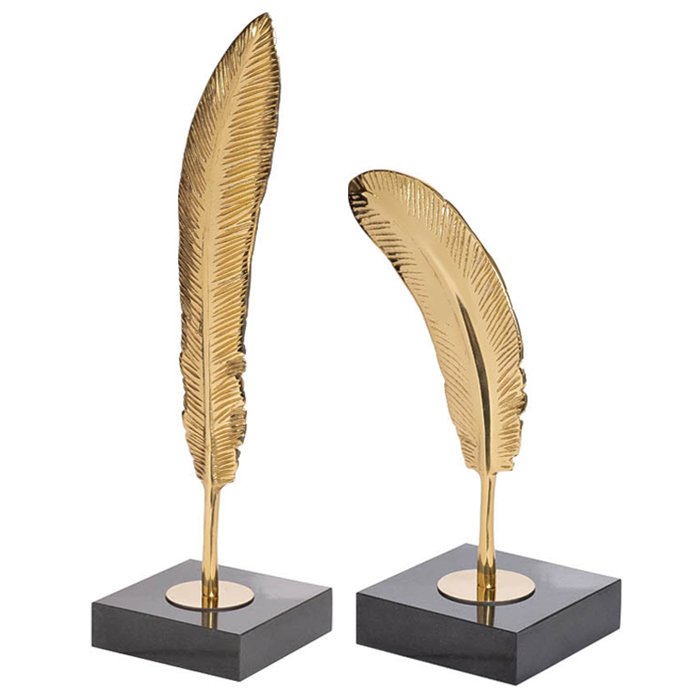 Статуэтка Feather Gold Золотой Черный Статуэтка Feather Gold Золотой Черный в Орле | Loft Concept