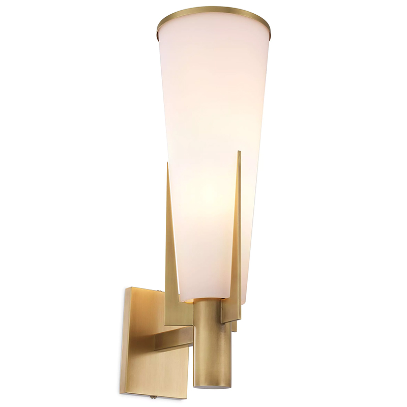 Бра Eichholtz Wall Lamp Dino Brass Латунь Белое матовое стекло Бра Eichholtz Wall Lamp Dino Brass Латунь Белое матовое стекло в Орле | Loft Concept
