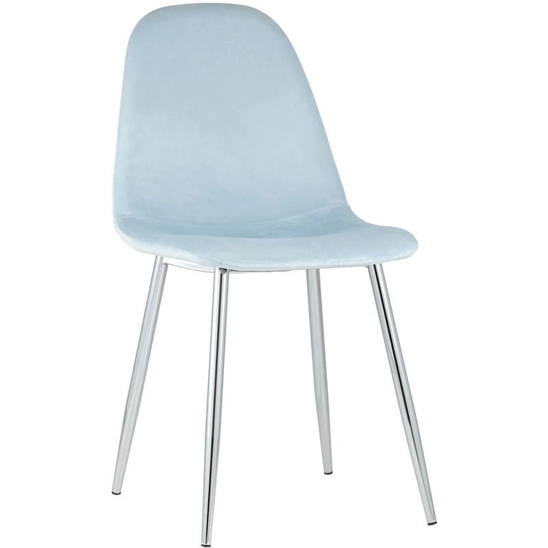 Стул Archie Chair Пастельно-Голубой Велюр Хромированные ножки Голубой пастельный Серебряный Стул Archie Chair Пастельно-Голубой Велюр Хромированные ножки Голубой пастельный Серебряный в Орле | Loft Concept
