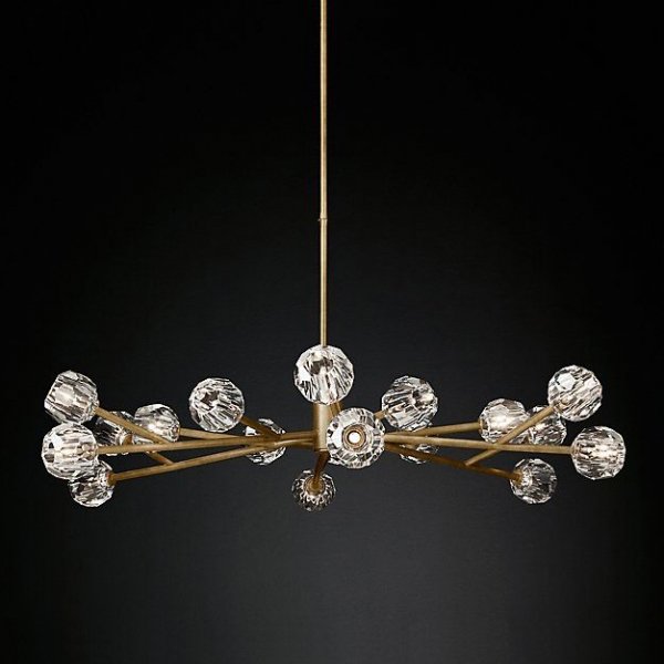 Люстра RH Boule De Cristal Round Chandelier 48 Латунь Черный Люстра RH Boule De Cristal Round Chandelier 48 Латунь Черный в Орле | Loft Concept