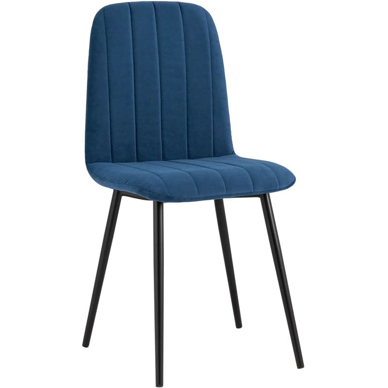 Стул Easy Chair Велюр Синий цвет Синий Черный Стул Easy Chair Велюр Синий цвет Синий Черный в Орле | Loft Concept