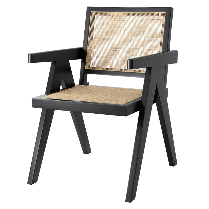 Стул Eichholtz Dining Chair Aristide black Черный Бежевый Стул Eichholtz Dining Chair Aristide black Черный Бежевый в Орле | Loft Concept