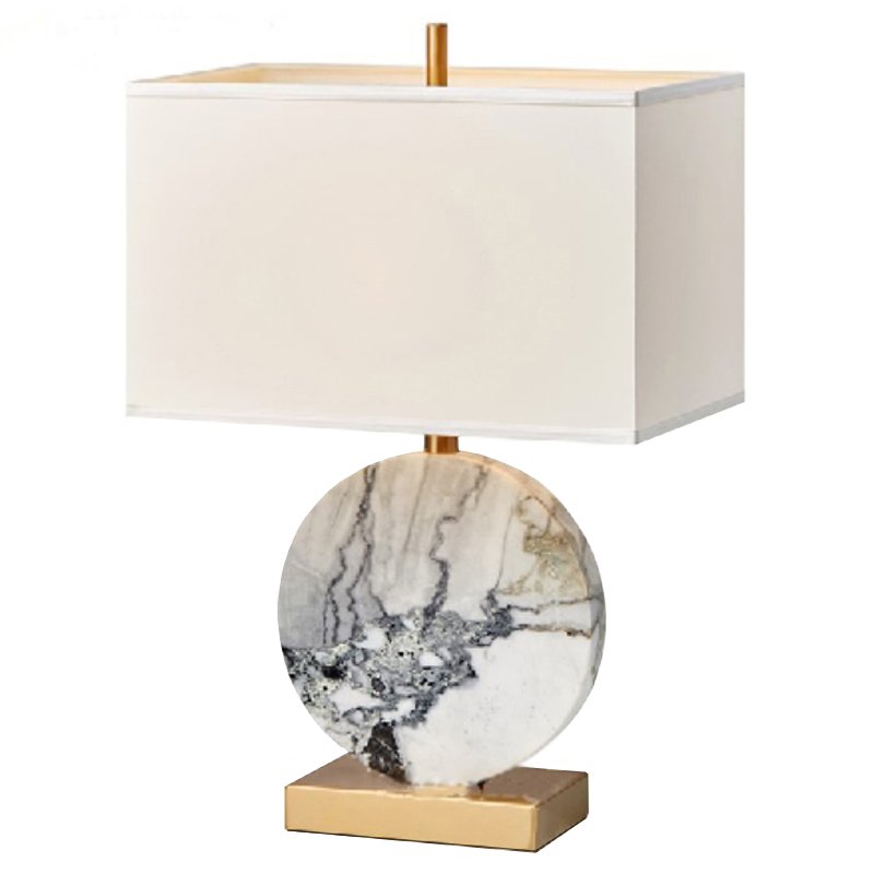 Настольная лампа Lua Grande Table Lamp gray marble Белый Серый Латунь в Орле | Loft Concept 