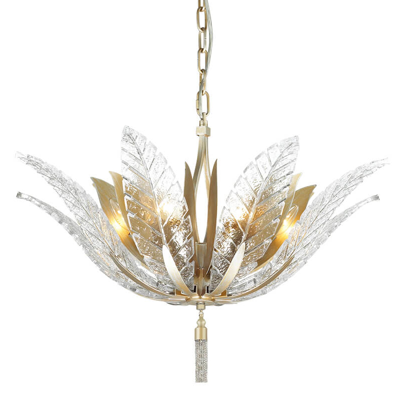 Люстра Glass Petals Chandelier 75 Золотой Прозрачный (Transparent) Люстра Glass Petals Chandelier 75 Золотой Прозрачный (Transparent) в Орле | Loft Concept