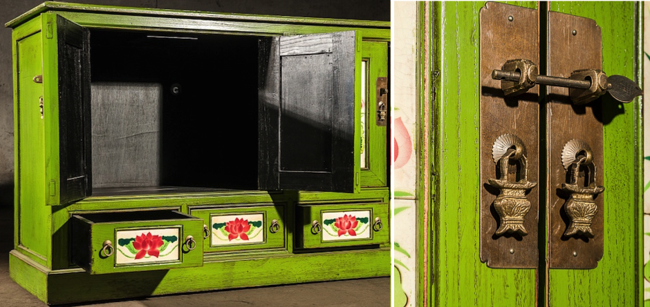 Китайский комод Rustic Cupboard Зеленый Китайский комод Rustic Cupboard Зеленый - Loft-Concept в Орле