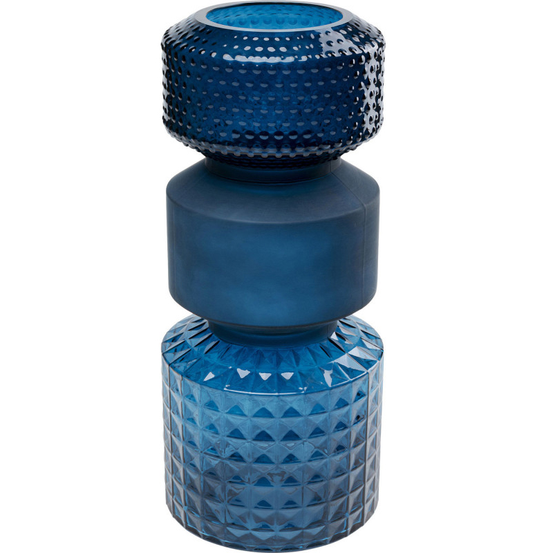 Ваза Geometric Blue Glass Vase 42 Синий Ваза Geometric Blue Glass Vase 42 Синий в Орле | Loft Concept