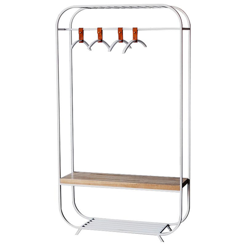 Рейл Hardin White Industrial Metal Rust Clothes Rail Белый Светлый дуб в Орле | Loft Concept 