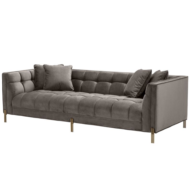 Диван Eichholtz Sofa Sienna grey Серый Матовая латунь Диван Eichholtz Sofa Sienna grey Серый Матовая латунь в Орле | Loft Concept