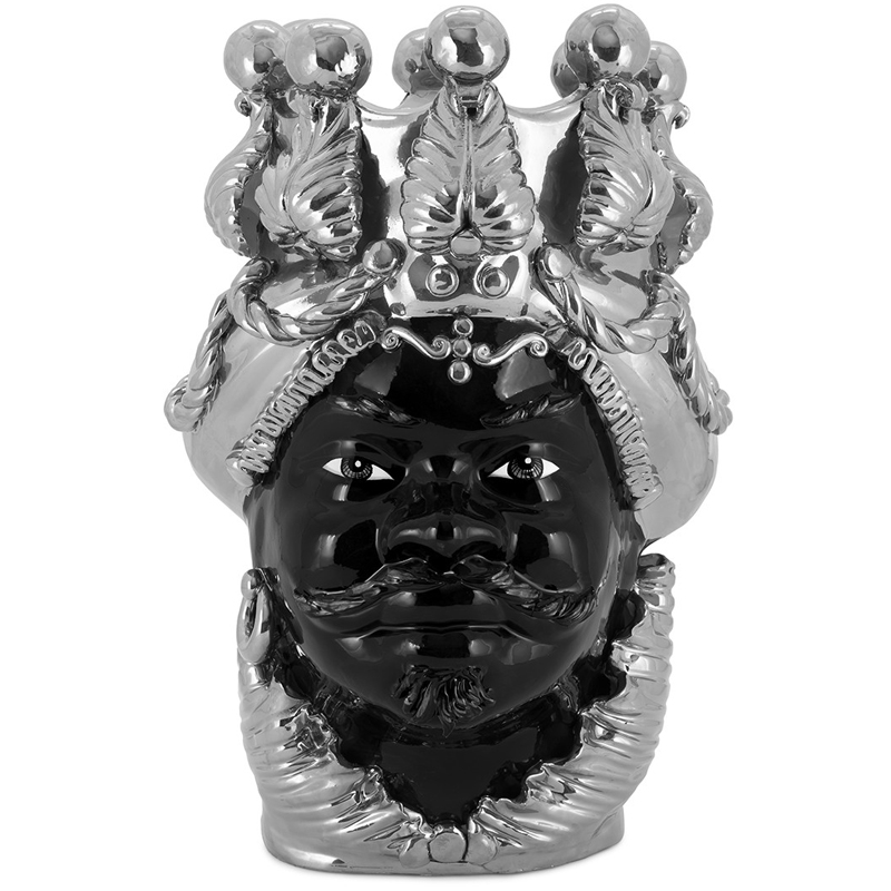 Ваза VASE MORO MAN BIG DREAMS silver Черный Серебряный Ваза VASE MORO MAN BIG DREAMS silver Черный Серебряный в Орле | Loft Concept